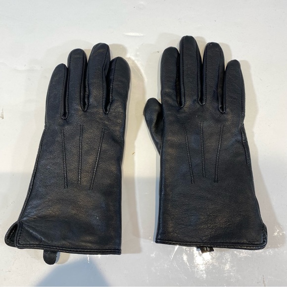 Jessica Accessories - Jessica Ladies Black Leather Gloves Size 7.5